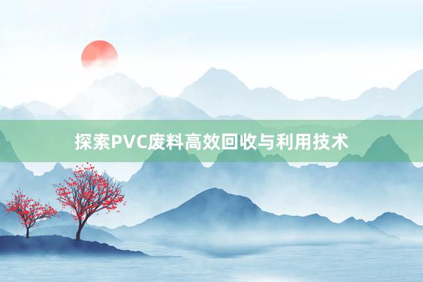 探索PVC废料高效回收与利用技术